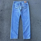 Vintage 90s Levi   s 501 Made In Usa Actual 34x32 Light Wash Faded Distress Denim