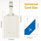 Luggage Tags Suitcases Faux Leather Privacy Protection Bag Ivory Set 2 Pcs