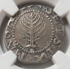 1652 Pine Tree 1 Shilling Ne Massachusetts Large Planchet Ngc Xf 45 Noe 8