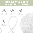 3 8   200  White  Industrial Smooth Solid Braid Nylon Polyester Derby Rope