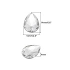 100pcs Flat Back Acrylic Teardrop Gems 10x14mm Rhinestones Transparent White