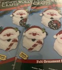 Lot 2 Design Works 5327 Felt Christmas Ornaments Kits Santa Claus Beads Sequins