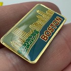 Vintage Boston Skyline Massachusetts Travel Souvenir Lapel Pin
