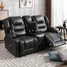 Recliner Sofa Loveseat Set Reclining Couch Faux Leather Home Theater 2-seat Sofa