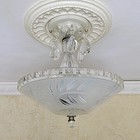 255c Antique Vintage 30s 40 s  Ceiling Light Lamp Fixture Glass Shade Chandelier