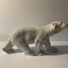 Vintage Polar Bear  Lomonovsov Porcelain Figure Decor Made In Ussr 17 Inch Long
