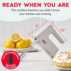 Cordless Hand Mixer  Beaters   Dough Hooks  French Grey