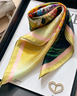 100  Silk Mulberry 20  Small Scarf Women Neckerchief Wrap Chrysanthemum Print