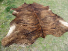 Make Offer    Large Brindle Brown Cowhide Rug Natural Cowhides Cow Hide Skin Rn