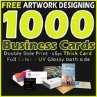 1000 Business Cards Full Color 2 Side Printing 16 Pt Uv Coated-free Design