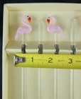 Vintage Glass Swizzle Sticks Lot Of 2 Flamingo Dice Drink Stirrers Mcm Styled