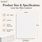 White Cardstock 8 5 X 11 inch  80lb Cardstock Paper  30 Sheets Card Stock Paper