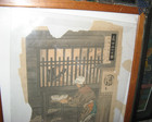 Antique Japanese Woodblock Print  In A Unique Frame