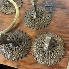 Vintage 1960   s Brass 6 Piece Bathroom Hardware Set Floral Design Dec-o-bath