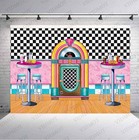 Soda Shop Diner Backdrop For Rockin 50s Party 1950s Sock Hop Background 9x6ft   