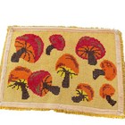 Vintage Mushrooms Latch Hook Rug Wall Hanging Bucilla 12312 Completed 36   x25   