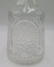 Vintage Zajecar Decanter Lead Crystal Yugoslavia Stopper Mid Century Mcm Floral