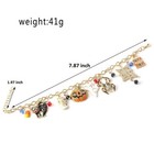 Halloween Fall Bracelet Dangle Enamel Painted Crystal Rhinestone And Gold Bag