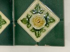 4 Pc Tiles England Art Nouveau Majolica Antique Rare Vintage Floral 6x6 Inch