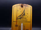 Thermometer Wooden Sailboat Nautical  10  Made In Usa Vintage
