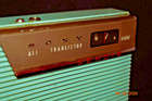 1958 Sony Gendis Tr-75 Portable Transistor Radio Seafoam Green Works Mcm
