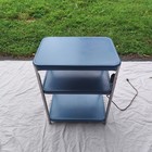 Vintage Cosco 3-tier Utility Cart Table Mid Century Blue Chrome Model 12-104