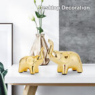2x Gold Elephant Statue Home Decor Ceramic Figurine Animal Sculpture Ornaments