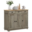 Modern Gray Sideboard Buffet Cabinet With Adjustable Shelves Drawers refurbished