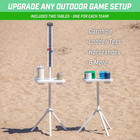 All Weather Metal Cornhole Scoreboard With Drink Holders - Black