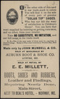 Victorian Trade Card Solar Tip Shoes 1880s Foolish And Wise Man Maine E Vtc-b1