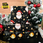 Christmas Wrapping Paper 4 Black Gold Holiday Style Gift Wrap Paper Bulk Santa C