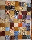 Handmade Country Style Large Rag Lap Quilt Multi Pattern Squares 66 X 53