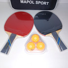 Mapol Sports Professional Ping Pong Table Tennis New 2 Paddles 3 Balls Case
