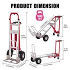 Roomark 1000 Lbs Aluminum Hand Truck 3 In 1 Heavy Duty Convertible Dolly Cart