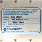 Coherent Gem-30 Co2 Laser Head  30w  10 6  m    1 8mm Beam  48vdc 11 5a