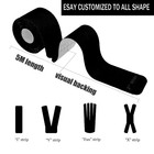 3 Rolls Precut Kinesiology Tape Waterproof Black Cotton Athletic Sports Tape