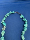 Native American Turquoise 24 Graduated Nugget 17 Inch Necklace Silver Clasp