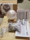 Vtg Christmas Beaded Satin Ornament Push Pin Kit  Silver   Diamond Rhinestones 