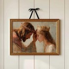 Sacred Blessing Christ And Crowned Girl Poster No Frame  Wall Art Print