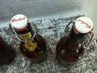 Vintage Lot Of 4 Grolsch Lager Amber Beer Bottles Porcelain Flip Tops