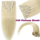 100  Natural 8pcs Clip In Real Remy Human Hair Extensions Full Head Brown Blonde
