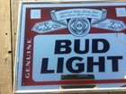 Budweiser Light  Beer Bar Vintage 1992 Advertising Mirror   Nice 