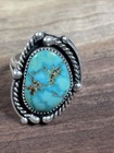 Beautiful Vintage Navajo Native American Turquoise Sterling Silver Ring Size 5