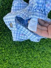 Vtg Baby Oshkosh Bgosh Usa Vestbak Bubble Romper Gingham Flowers 3-6 Months 90s