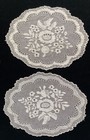 Gorgeous Pair Of Antique Very Fine Belgian Lace Doilies