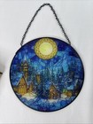 Stained Glass Window Hanging  cabins In Mountains 