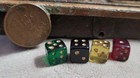 Vintage Set Of Four Glass Miniature Dice Probably Czech Glass