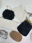 Vintage Antique Art Nouveau Silver Mesh Purse Beaded Hand Bag Purse Clutch Lot 6