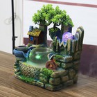 Indoor Water Fountain Resin Rockery Waterfall Landscape Tabletop Ornament