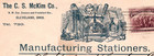 Advertising  1893 Manufacturing Stationers Cleveland Oh To Binghamton Ny Sc  231
